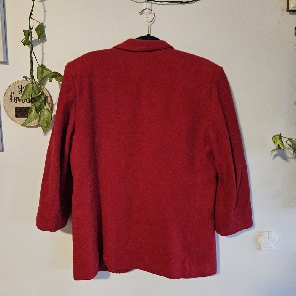 Vintage Wool & Cashmere Red Blazer By Mister Leonard - Picture 8 of 9